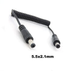 1m DC male to male right Angel Spring Cable connector 5.5mm x 2.1mm straight Plug Power charger 5.5 x 2.5 2.1 mm Extension Cord