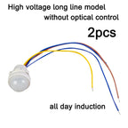 2PCS Automatic Sensor Light Switch LED Human Body Sensor Infrared Sensor Detection Infrared PIR Probe LED Body Sensor Switch