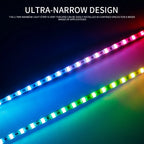 DC5V/12V RGB Dream Color Changing LED Strip Lights WS2812 2020 Ultra Narrow 2.7mm 160Leds/m Smart Individually Addressable Digit