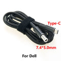 1Pcs Type C Male to DC 7.4*5.0mm 100W 5A PD Decoy Trigger Adapter Cable USB-C PD Chip Charging Line for HP Dell Notebook