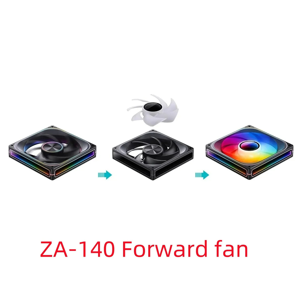 Jonsbo ZA-420/140 Computer Case Fan DIY Exchange 2 Sets Fan Blades  5V ARGB 140mm PWM Reverse Combination Cooling Fan