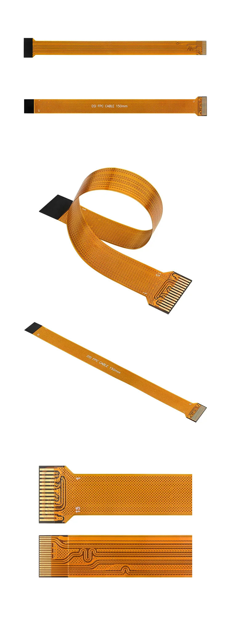 10PCS Raspberry Pi 5 DSI FFC Cable 15‑Pin to 22‑Pin 15cm for Display