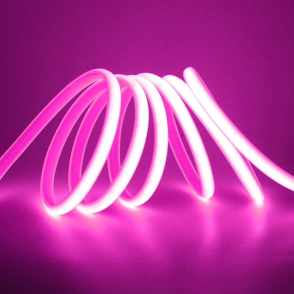 220V Led COB Neon Strip Light Dimmer Switch Power Plug Kit White Blue Pink Red Purple Yellow 5m 20m 30m 0.5m 288LED/m Flex Decor