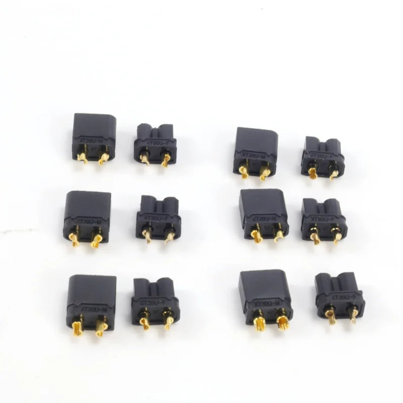 5/10/15 Pairs of XT30-U Male and Female Bullet Connectors; with Heat Shrink Tubing; Power Battery Plug for RC Lithium Batteries