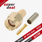 1PC RP SMA Male Plug Female Jack Right Angle Connector Solcering Crimp Adapter RG58 3DFB/LMR200 SYV 50-3 RF Coaxial Connectors