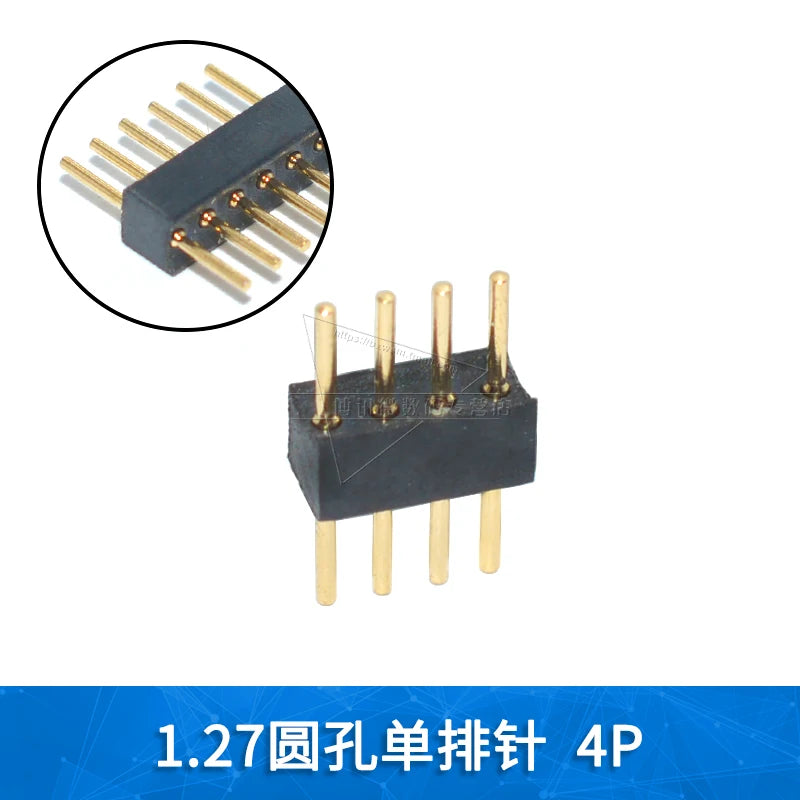 5Pcs 1.27mm Pitch Round Hole Pin Header Male Female Single Double Row Pin Gold Plated 2P 3P 4P-6Pin PCB Board Connector