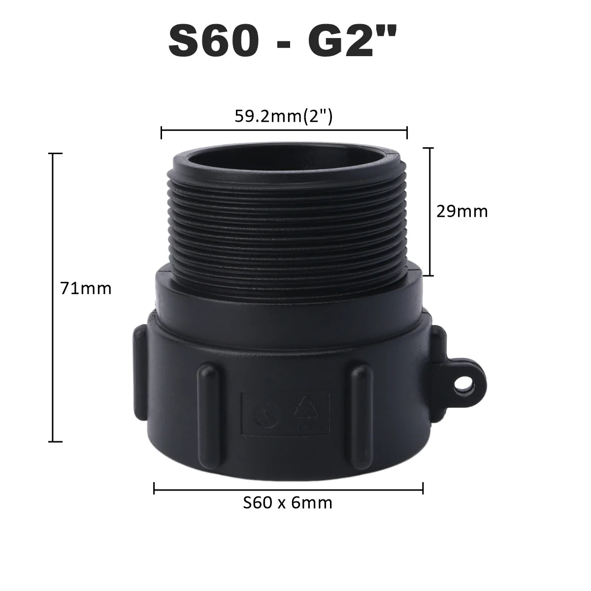 1000 Liter IBC Tank Adapter S60 x 1/2" 3/4' 1" 1.5 2" S100 Thread Connector Ton Barrel Joints IBC Tank Fitting