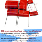 10PCS 63V 100V 250V 400V 630V CBB  Polypropylene film capacitor 100PF 220PF 470PF 10NF 1UF 22NF 100NF 220NF 330NF 470NF 680NF