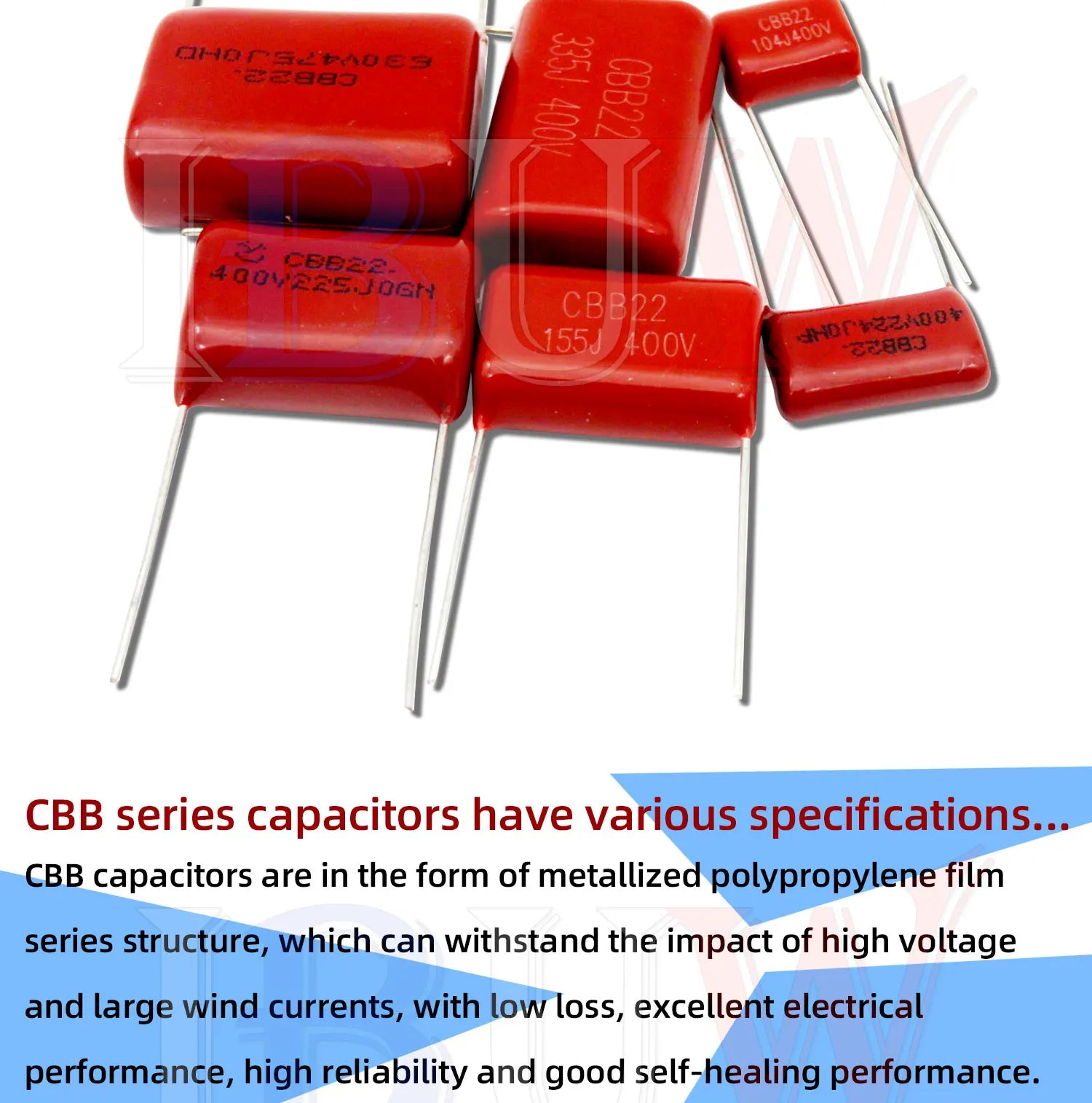 10PCS 63V 100V 250V 400V 630V CBB  Polypropylene film capacitor 100PF 220PF 470PF 10NF 1UF 22NF 100NF 220NF 330NF 470NF 680NF