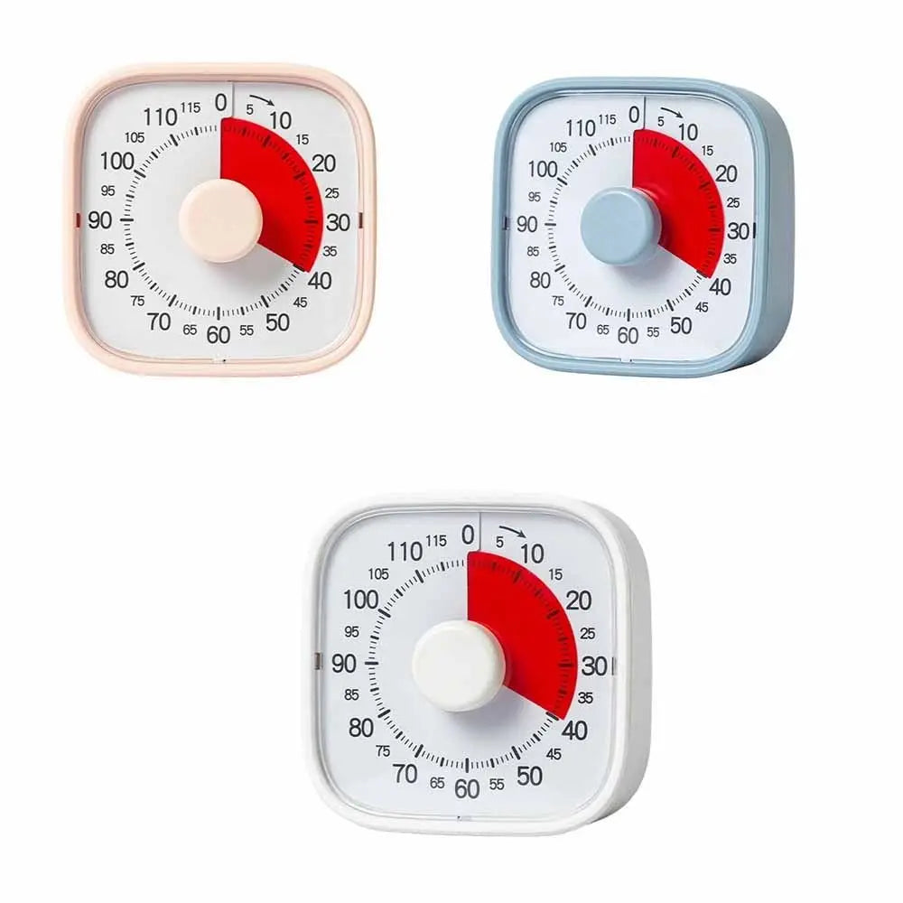 120 Minutes Visual Timer Silent Operation Self-Discipline Countdown Alarm Clock Portable Multifunctional Kitchen Timer