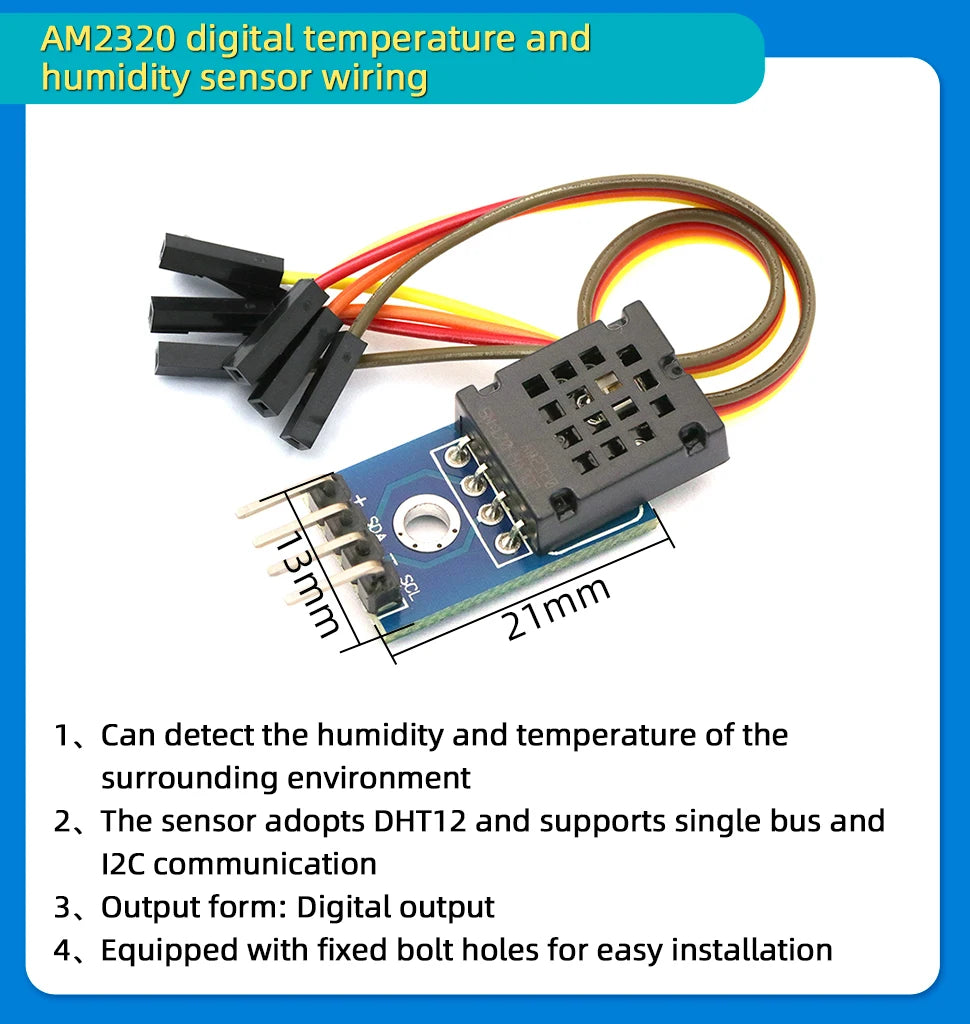 1PCS DHT11 DHT22 AM2320 Digital Temperature Humidity Sensor Module Board with DuPont Line For Arduino High Precision