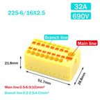 Wire Electrical Connectors PTFIX 2.5mm Wire Merging And Branching Device Push-in Terminal Block Connector Mount On Din Rail