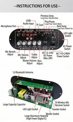 Woopker D350W HIFI Bass Power Amplifier 100W Bluetooth/USB/TF/FM Amplifier board Dual Mic AD/DC Digital Amplifier Board for home