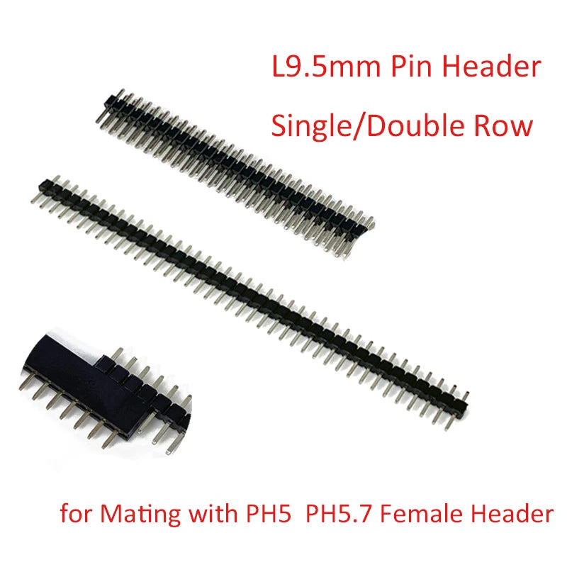 10pcs 2.54mm Ph5.0 Short Profile Double Row Straight 2x3P/5P/6P/10P/12P/20P/40P Rohs Gold Pcb Male Female Pin Header Connector