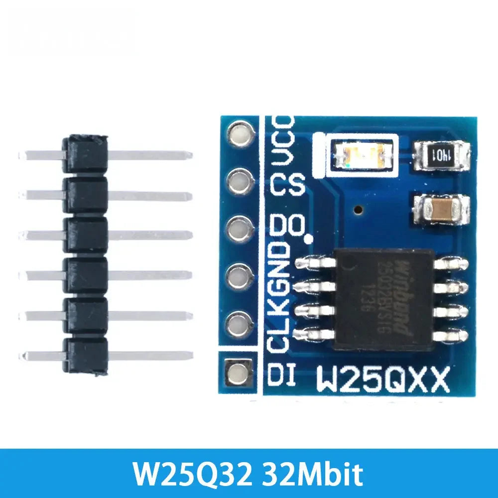High-Density SPI Flash Storage Module – W25Q32 (4MB), W25Q64 (8MB), W25Q128 (16MB) SPI Memory Board for STM32 & BV/FV Projects