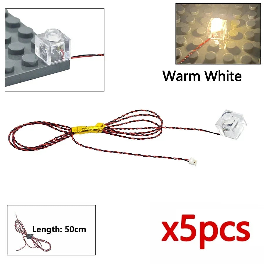 Flash Lamp City Street Light Bricks DIY 0.8mm Pin 1x1 1x2 1x4 Length 50cm SMD LED 2835  Remote Control Building Block