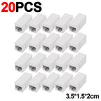 50/1Pcs RJ45 Network Ethernet Dual Straight Head Lan Cable Connectors Universal Female To Female Internet Keystone Jack for Cat6