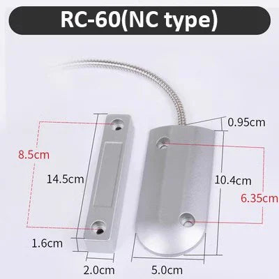 NC Door Sensor Metal Wired Roller Shutter Door Magnetic Contact Reed Switch for Security Alarm System