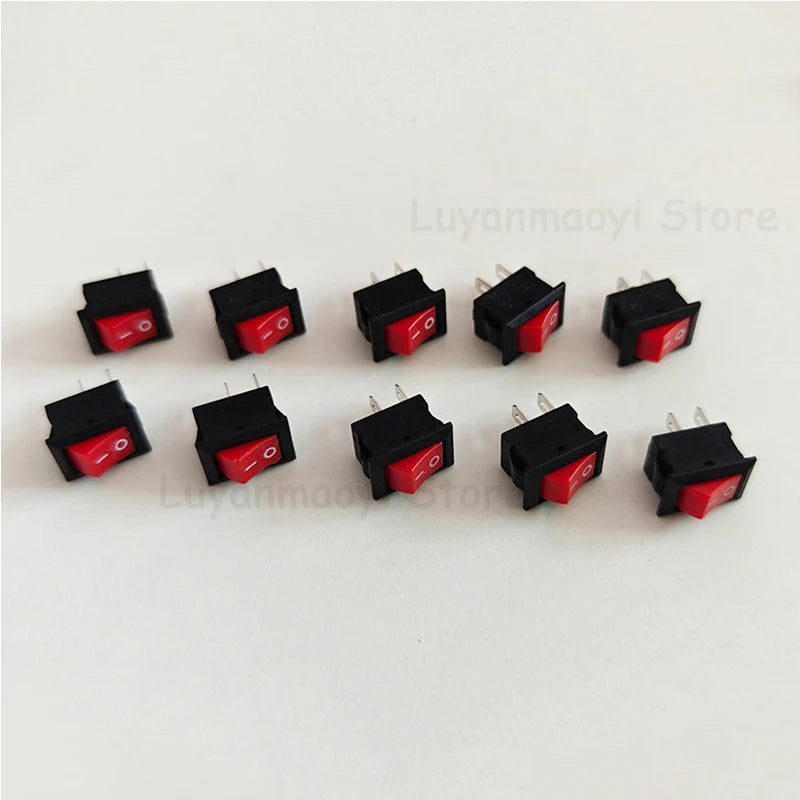 10Pcs Push Button Switch SPST 2Pin 3A 250V KCD11 Snap-in On/Off Rocker Switch 10x15mm