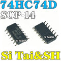 10Pcs SOP14 SMD Flip Flop Logic Chip 74HC74 74HC74D Dual D Latch Stable Trigger Electronic Components