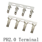 200pcs Electronic Wire Pressing Terminals, XH2.54 PH2.0 CH3.96 VH3.96 KF2510 Dupont SM ZH1.5 JST SH1.0 Connectors Metal Pins