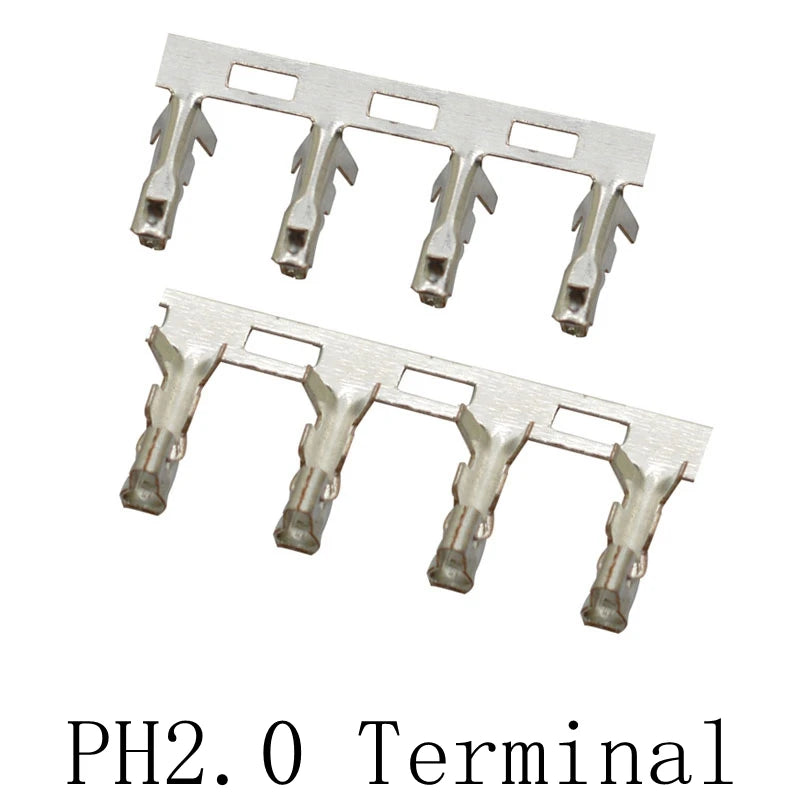 200pcs Electronic Wire Pressing Terminals, XH2.54 PH2.0 CH3.96 VH3.96 KF2510 Dupont SM ZH1.5 JST SH1.0 Connectors Metal Pins
