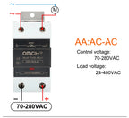 OMCH DIN Rail SSR Solid State Relay With Aluminum Heat Sink DA AA DD 3-32VDC 10A 25A 40A 60A 80A 100A 120A Single Phase Control