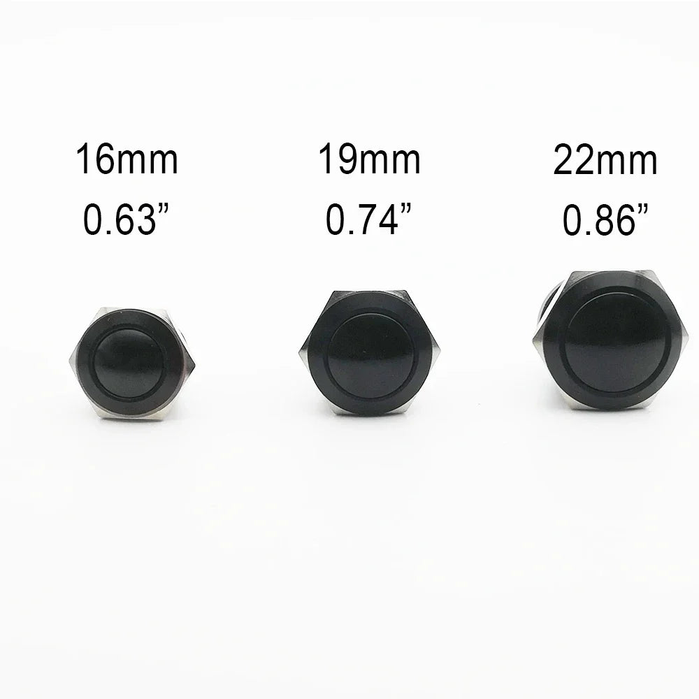 Screw Electronic Button Switch Metal Pressure Switch Waterproof Momentary Push Button 12v 240v Switches 12/16/19/22mm