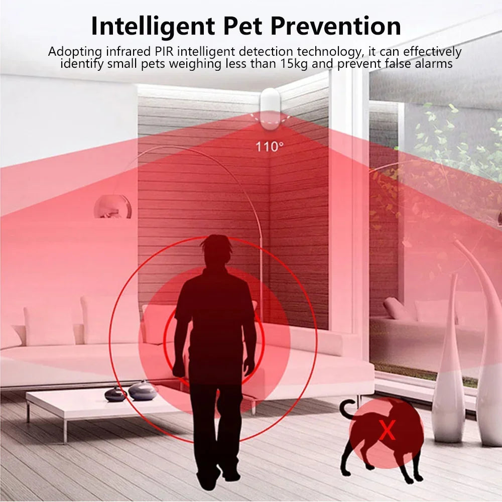 Meian Tuya Zigbee 12m Human Motion Sensor Smart Home Anti Pet PIR Motion Sensor Detector Alarm Security Smart Life APP