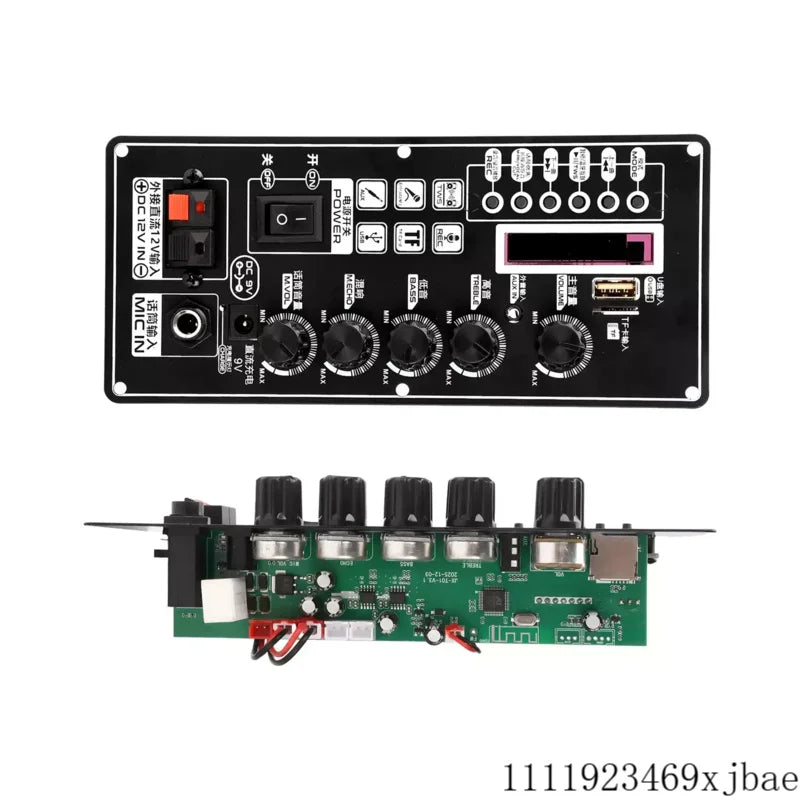 T01 DC 7.4-12V MP3 Bluetooth 5.3 Amplifier Decoder Board Car 2*25W Audio Decoding Board Support Bluetooth Call Microphone