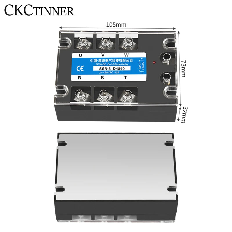 10A 25A 40A 60A 80A 100A 120A 150A 200A Three-Phase Solid state relay 3-32VDC SSR Single Phase DC Control AC AC Control AC
