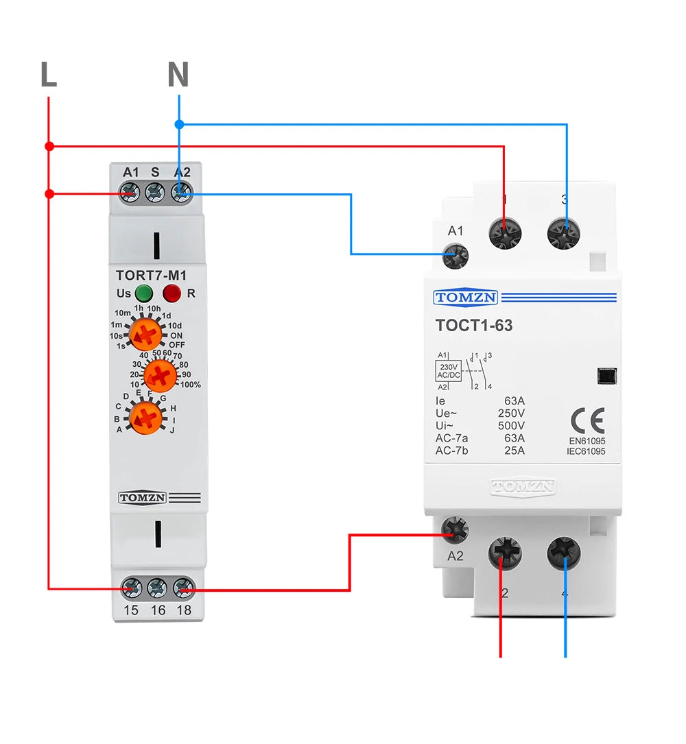 TOMZN 10IN1 Multi-function Time Relay Delay Interval Repeat Cycle Single Shot Latching Relay Pulse Generator AC230V 16A 18mm