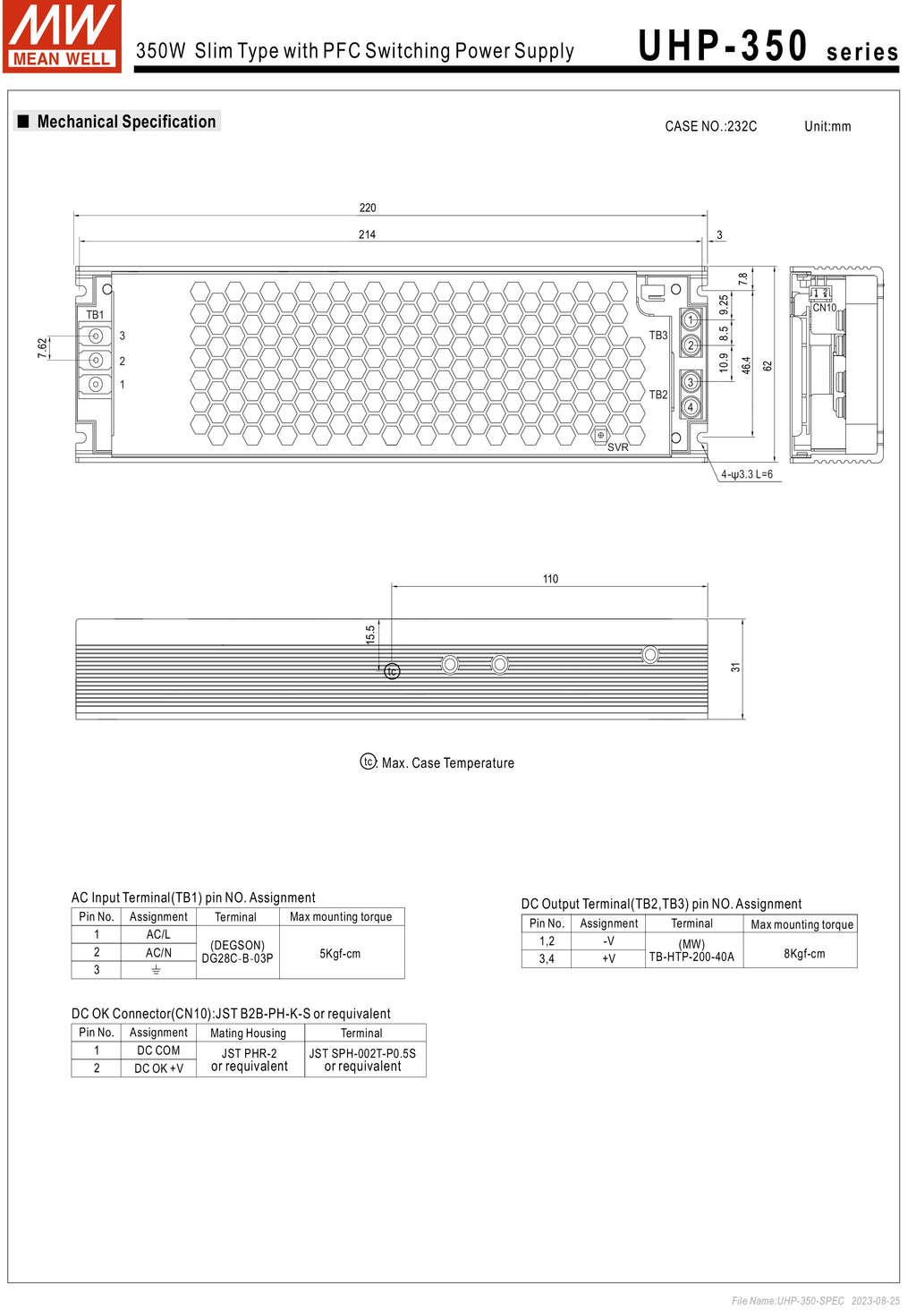 Mean Well UHP-350/350R-3.3/4.2/5/12/15/24/36/48/55 Meanwell UHP-350 Series 350W Led display Power Supply PFC/Redundant function