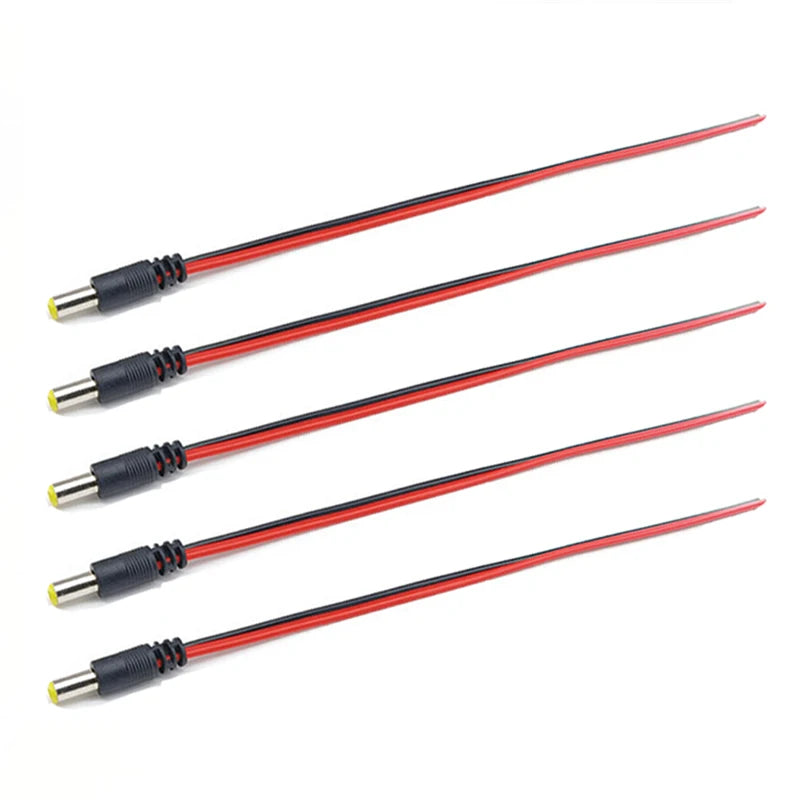 1 5 10piece Male Female DC Power Connector 5V 12V 5.5x2.1mm Wire Cable Plug Adapter for TV Camera 5050 2835 LED Strip Tape Light