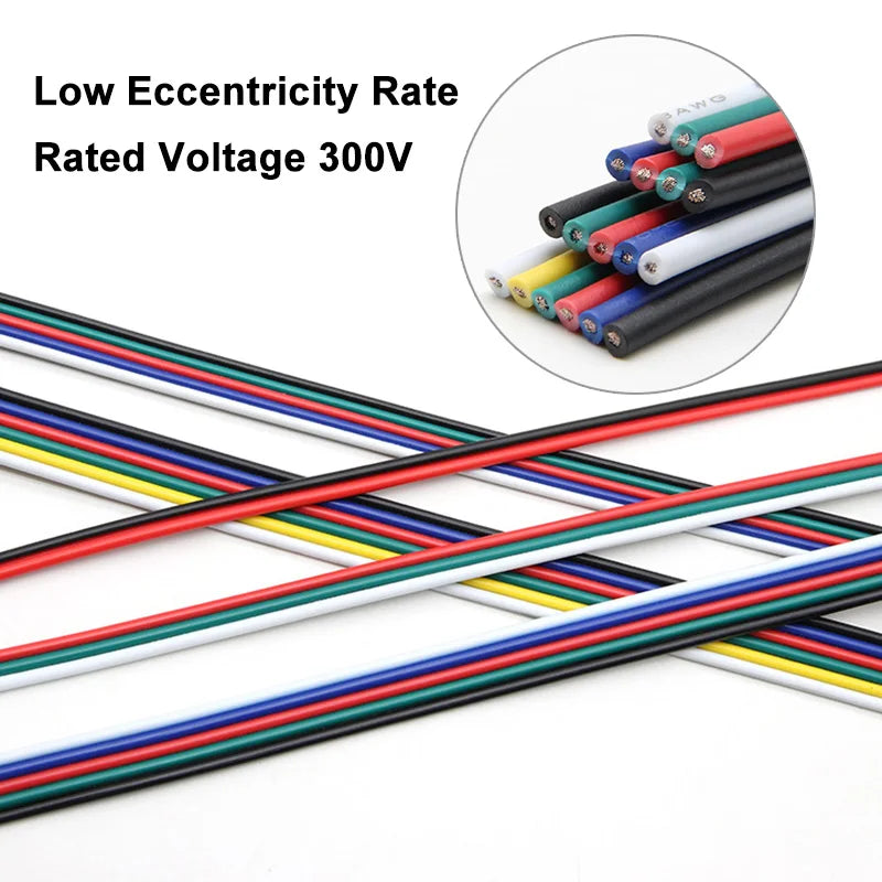 22AWG 20AWG 18AWG LED Extension Cord 2/3/4/5/6Pin RGB Flexible Electrical Connection Cable for LED Strip Lights Auto Lamp Driver