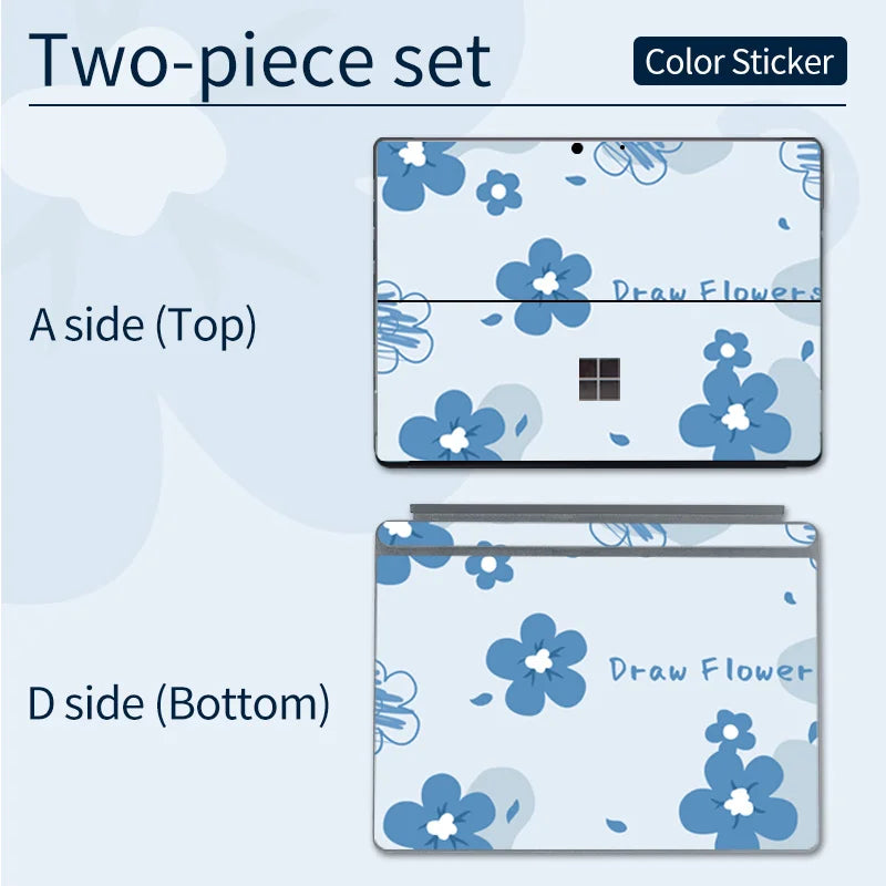 Color Printing Pattern Sticker  For Microsoft Surface Pro 7/6/5/4/3 9/8X Go 2 Back Cover Body Decal Skin Protector keyboard 10