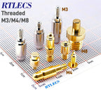 2/5/20Pcs High Current Pogo Pin Theaded M3 M4 M8 Connector 1A 4A 5A Battery DC Power Spring Loaded Needle Test Probe Gold Plated