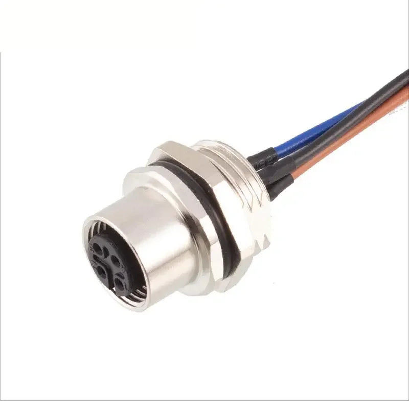 M12 2 3 4 5 6 8 12 17 Pin Metal Panel Mount Aviation Plug Socket Male Female Welding Connectors with 30cm Wire Adapter IP67