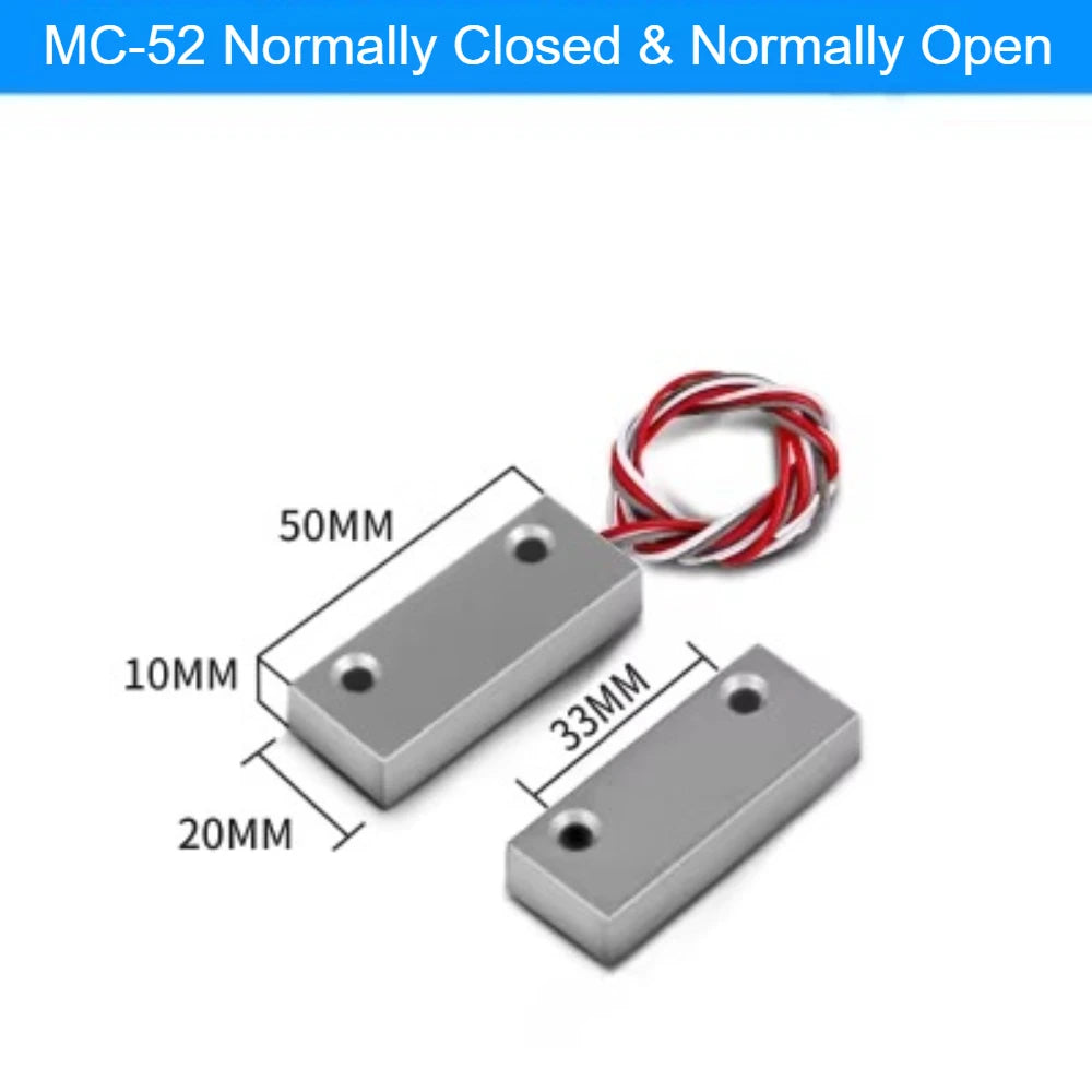 5PCS MC-52 Wired Magnetic Door Contact Switch Alarm Sensor NC NO Reed Switch for Door Window Security