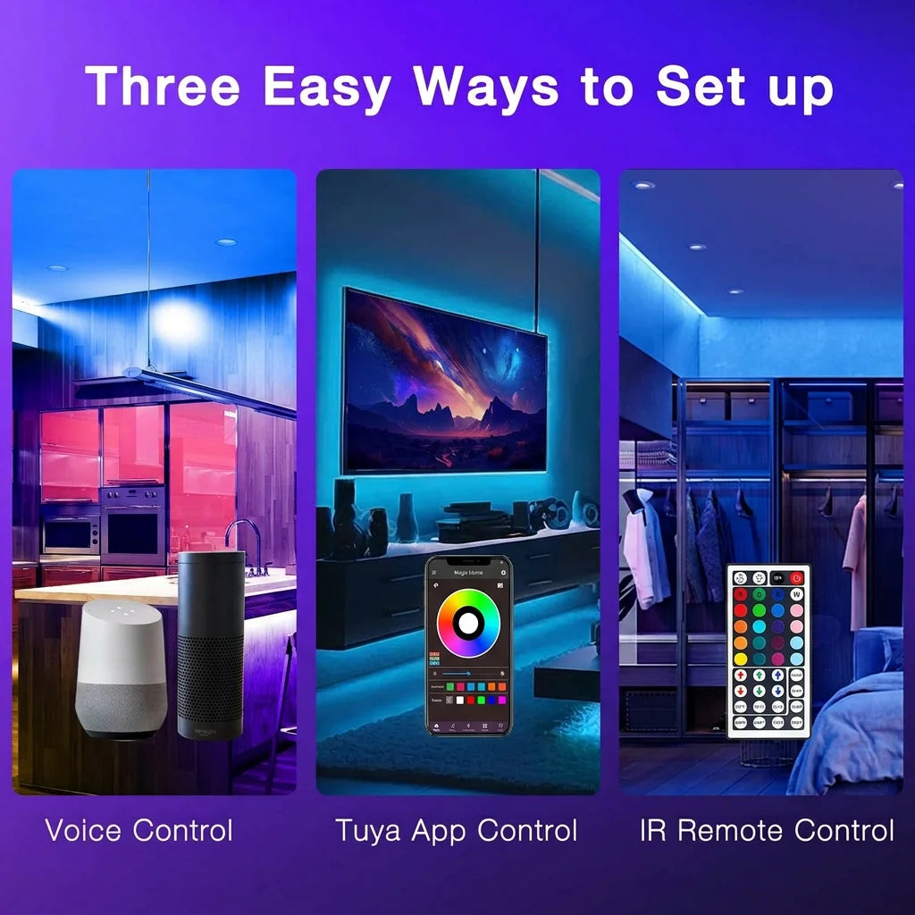 18/LEDs Strip Lights RGB 5050 5M 10M 20M 30M Bluetooth WIFI IR Control Music Sync 5V For Bedroom TV Wall Living Room Decor Party