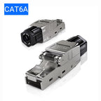 ZoeRax  RJ45 Cat8 CAT7 CAT6A Toolless Ethernet Connector Gold Plated Plug Shielded Ethernet Connector Compatible POE STP