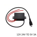 12V 24V to 5V 3A DC DC Step Down Buck Converter Mini USB Micro USB Type-C Power Supply Module CE ROHS Certified Waterproof