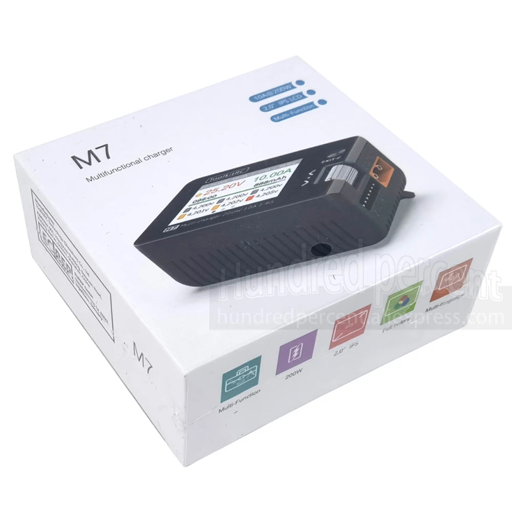 ToolkitRC M7 200W 10A DC Balance Charger Discharger for 1-6S Lipo Battery With Voltage Servo Checker ESC Tester Receiver LCD IPS