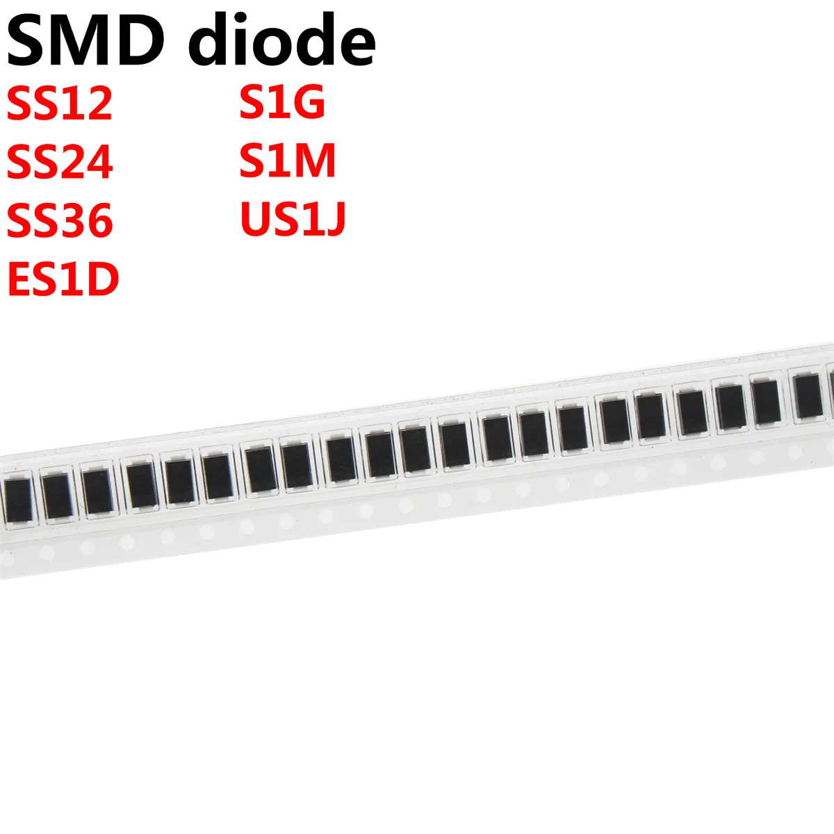 200PCS DIODE SMD US1J S1G S1M SS12 SS36 SS24 ES1D SMA