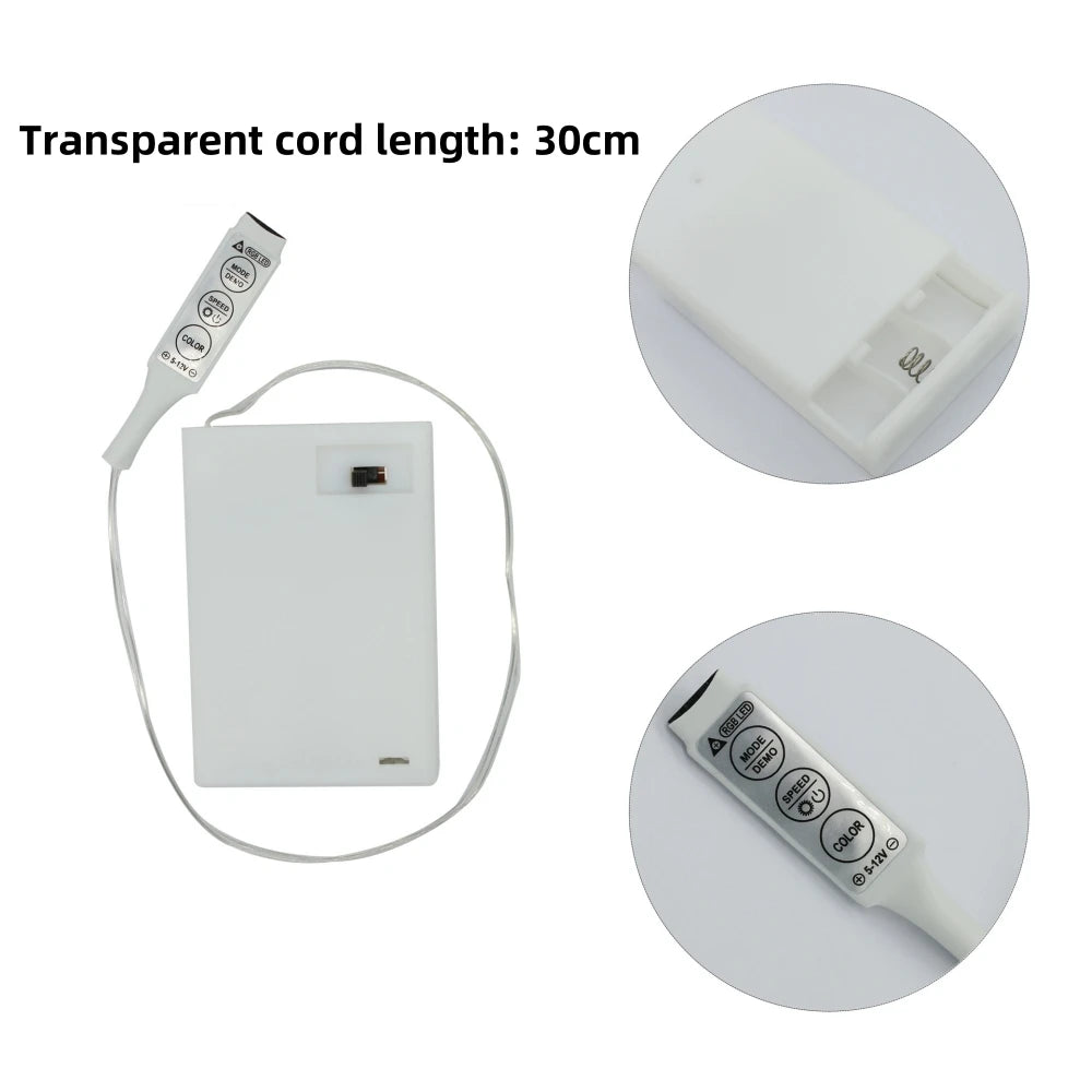 5V LED Strip Lights RGB 5050 3AA Battery Powered Flexible LED Light Strip with Remote Control for TV Backlight Bars Cabinets