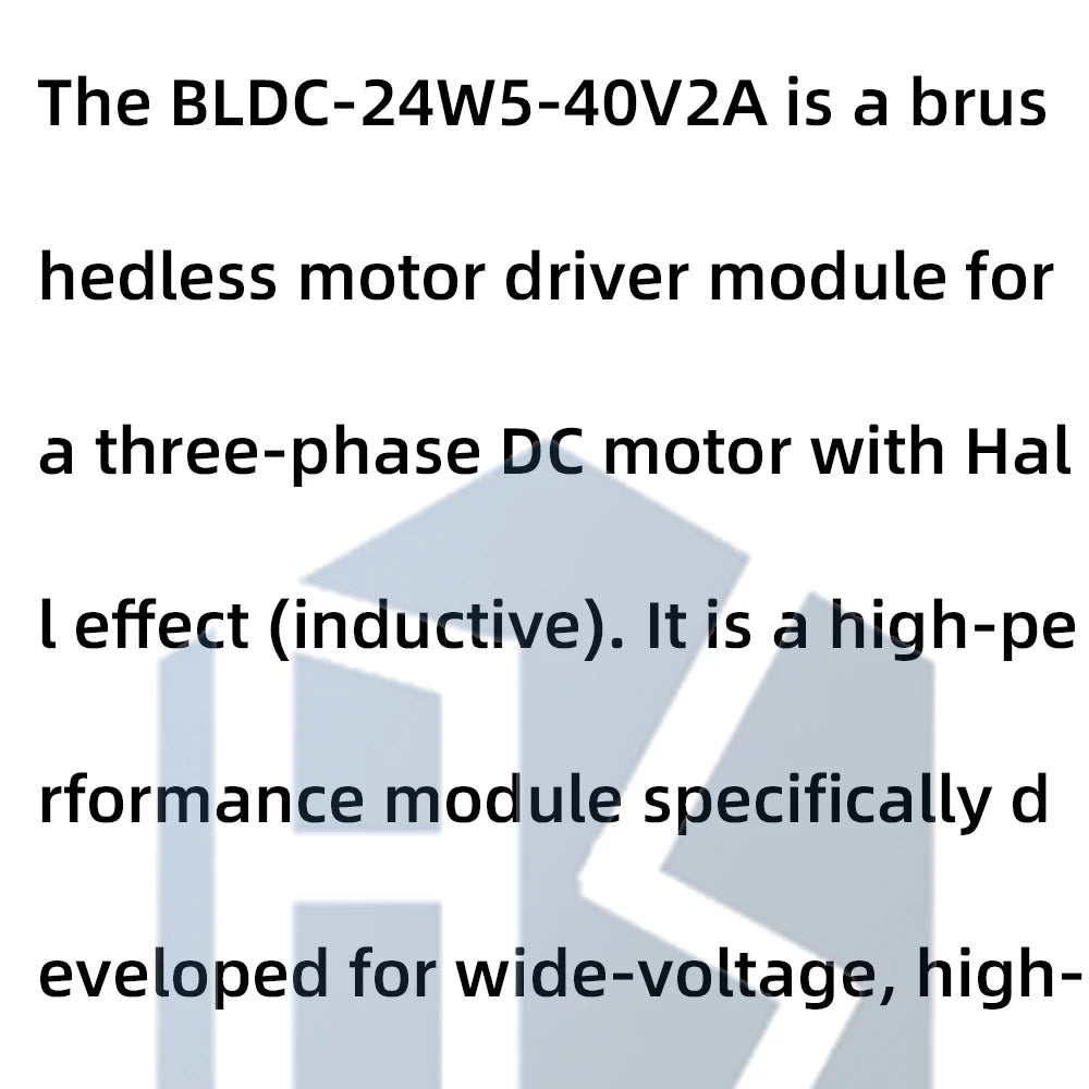 24W BLDC Motor Driver Module 5V-40V 2A Three-Phase PWM with Hall Sensor and Inductive Control