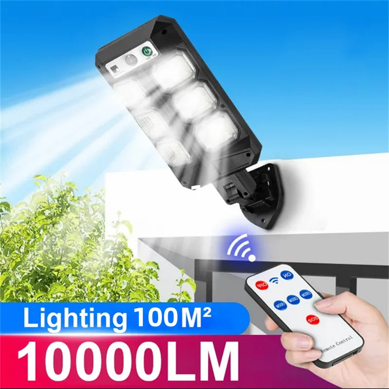 Solar Street Lights Outdoor Waterproof Security Motion Sensor LED Lamp with 3 Lighting Mode Solar Lights for Garden Path Decor