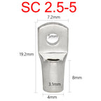 SC 1.5-120mm2 SC1.5/2.5/4/6/10/16/25/35/50/70/95/120 Copper Battery Bolt Screw Hole Ring Connector Wire Cable Lug Crimp Terminal