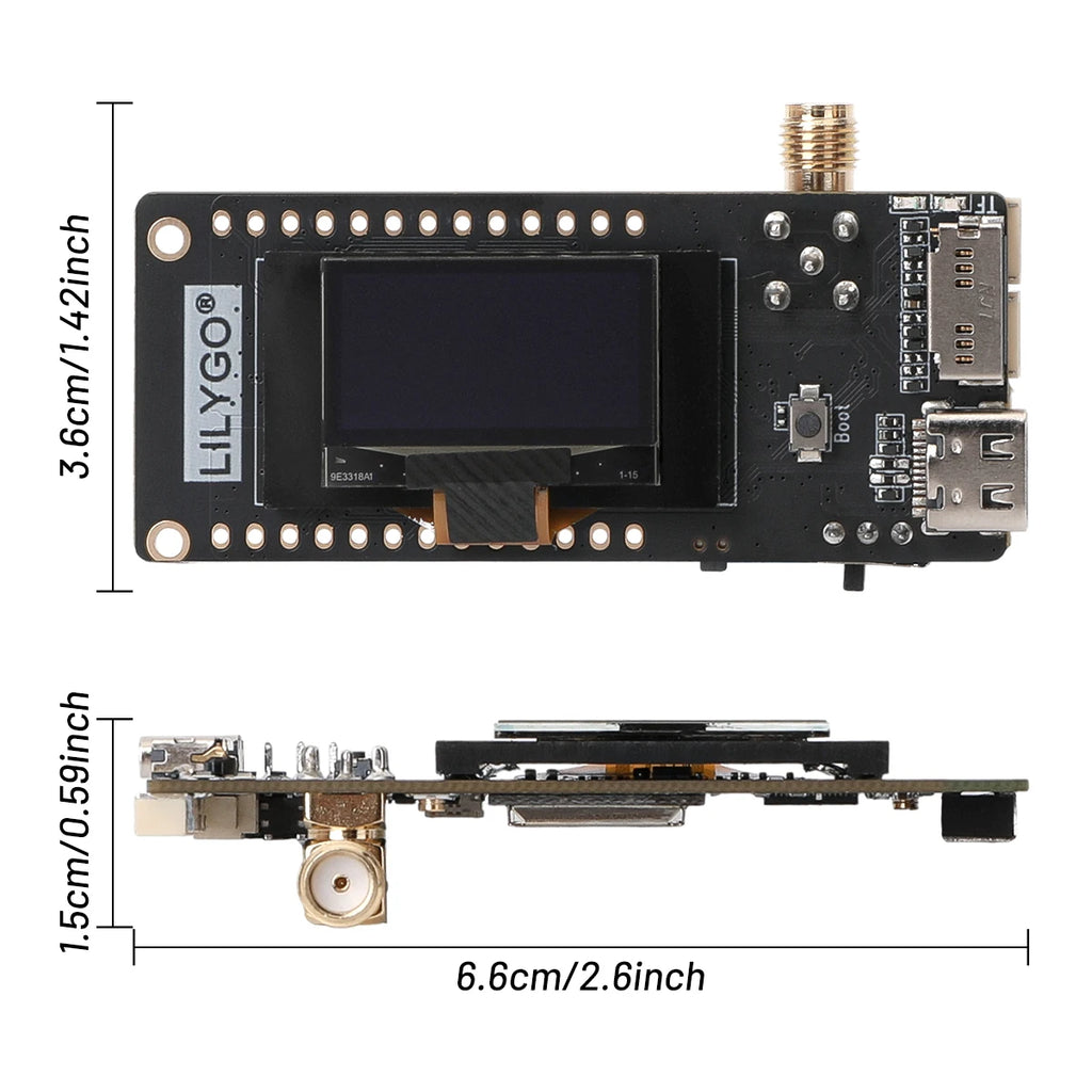 DIY Meshtastic Device Node LilyGo T3S3 V1.2 LoRa SX1262 ESP32-S3 OLED Dev Board 868MHz 915MHz with 2.4G Lora WiFi Antenna