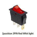 1PCS KCD3 Rocker Switch ON-OFF ON-OFF-ON 2 Position 3Pins Electrical equipment With Light Power Switch 16A 250V / 20A 125V AC